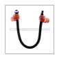 Preview: Gasmask-tube T100-D-MR highly flexible with length 100 cm = 40 inch, gasmask thread male and 22 mm mediport female with breathing-reduction-adaptor